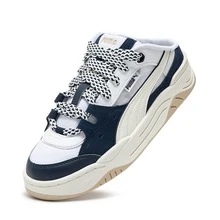 Puma 春夏轻便情侣套脚运动鞋，休闲穆勒鞋 39950104 - 彪馬白-白色-海軍藍 - 查看 7