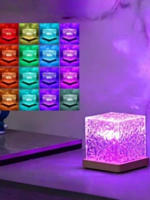 1pc Northern Lights Wave Lamp, Glowing Cube Crystal Light With Touch/Remote Control, 16 Color Changing, Suitable For Bedroom/Living Room/Dining Room/Game Room Decor, Great For Holiday And Birthday Gift - Multicolor - View 6