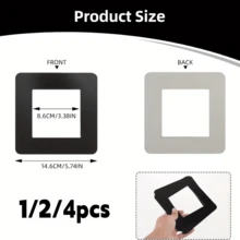 1 pieza/2 piezas/4 piezas Panel de interruptor cuadrado acrílico minimalista de 8.6 cm, cubierta protectora de interruptor negro, adhesivo de pared adecuado para decoración de interruptores de dormitorio, sala de estar, cocina - A - Ver 4