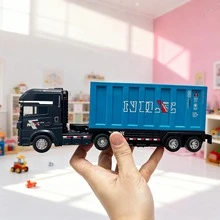 玩具，玩具车，儿童玩具车，儿童玩具车辆，卡车，卡车模型，惯性动力推拉，男孩游戏，男孩玩具，互动玩具，节日礼物，生日礼物，圣诞节，万圣节，拖车，集装箱卡车，运输车辆 - 彩色 - 查看 8