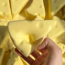 Popular Cheese Set, PU Foam Slow Rebound Soft & Squishy Stress Relief Bread Squeeze Toy - Office Desk Fidget Toy, Super Soft Texture, Realistic Cheese Squeezing Effect, Great Gift For Holidays And Birthdays - Multicolor - View 5