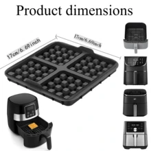 1pc Square Grid Baking Mold - Non-Stick Baking Tray | Reusable Air Fryer Baking Tray Grid Cake Mold, Mother's Day Gifts, Items For Mom, Baking Supplies - Black - View 5