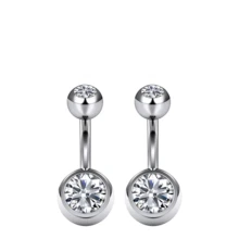 2 chiếc khuyên rốn ren trong G23 bằng hợp kim titan, trang sức xỏ rốn ngắn 14G - Khuyên rốn - Xem 13
