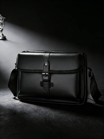 peach tree Men's Shoulder Leather Casual Crossbody Bag, Top Layer Of Cowhide Handbag, Fashionable Leather Bag, Tote Bags For University