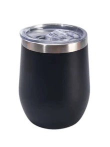 LMMAKE 1pc Water/Beer Mug, 12oz/350ML Powder Coating Wine Tumbler With Push Lid, Stemless Insulated Wine Glasses, Double Wall Vacuum Stainless Steel Travel Tumbler, For Cold & Hot Drinks, Wine, Coffee, Cocktails And More, Back To School Supplies - 不銹鋼杯 - 查看 10