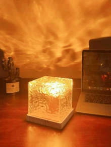 1个北极光波浪灯，发光立方体水晶灯，带触摸/遥控功能，16种颜色变化模式，适用于游戏室装饰、卧室、家居装饰、游戏室 - 彩色 - 查看 5