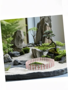 1件迷你花园围栏双色装饰边框，适用于玩具屋、盆栽植物和迷你农场场景，易于使用，适合家庭、房间、花园，可用作生日、毕业礼物等。 - 彩色 - 查看 6