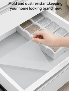 Practical Drawer Moisture-Proof Pad, Multi-Functional Anti-Slip Liner, Rollable And Cuttable. Designed With Exquisite Honeycomb Texture. Features Moisture-Proof, Antibacterial, Anti-Slip, And Wear-Resistant Functions. - Moisture-proof Mat - View 3