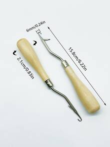 Jarum Rajut Kait dengan Gagang Kayu dan Ujung Halus, Jarum Rajut Ergonomis, Cocok untuk Memperbaiki Sweater, Membuat Boneka, Kerajinan DIY, Proyek Kerajinan Tangan Musim Panas dan Hadiah Liburan, Alat Ramah untuk Pemula - Merajut lidah - View 7