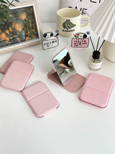 1/5/10 szt. - przenośne lusterko do makijażu, składane lusterko podróżne ze skóry PU, kompaktowe mini lusterko do kosmetyczki, łatwe do przechowywania lusterko kosmetyczne, prezenty urodzinowe na ukończenie szkoły dla dziewcząt