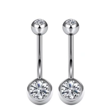 2 chiếc khuyên rốn ren trong G23 bằng hợp kim titan, trang sức xỏ rốn ngắn 14G - Khuyên rốn - Xem 31