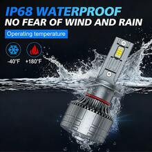 HYNBYZJ 2个装 H4 LED 汽车大灯灯泡 6000K H1 H7 H11 9005 HB3 9006 HB4 CANbus 无故障 320000LM 汽车灯 白色远近光灯 12V - A - 查看 9