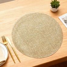 50pcs/30pcs/20pcs/12pcs/10pcs Round Linen & Burlap Placemats, Pot Holders, Heat Resistant Table Mats, Suitable For Kitchen And Dining Room, Can Be Used As Wedding Tablecloth, Wedding Decor, Home Decor, Room Decor, Suitable For Wedding Party, Birthday Party, Family Gathering, Restaurant Decoration - Khaki - View 9