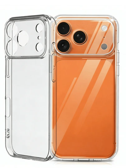 Przezroczyste etui ochronne do 'a 17/16/16e/15/14/13/12/11 Pro Max/Mini Plus/Air/SE3/SE2/8/7/6 Plus – ultracienkie, antypoślizgowe, antywstrząsowe etui ochronne, podniesiona krawędź aparatu i ekranu – miękkie i elastyczne, przezroczyste etui z TPU