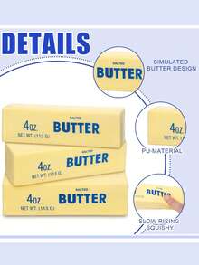 Slow Rising Butter Squeeze Toy, Soft And Slowly Turning Yellow. It Helps Relieve Anxiety And Relax. Soft, Slowly Viscous And Fragrant, The Realistic Butter Stick Rebounds Slowly. Shaping And Playing To Relax The Mind. Soft And Moist Texture Model Prop. Moist And Soft Touch Gift. Birthday Gift. Gift For Girlfriend. - View 3