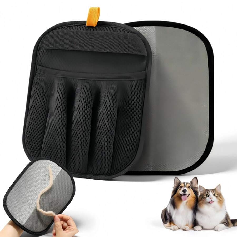 五指宠物美容手套，温和宠物毛发去除刷手套，适用于犬猫