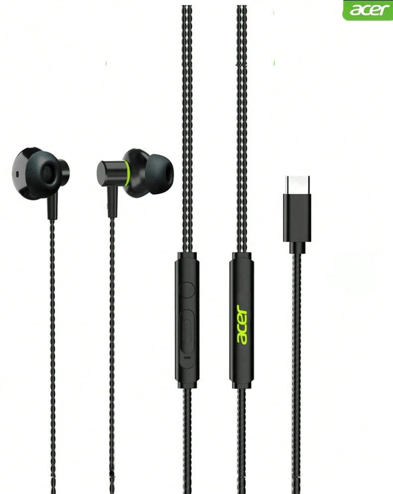 Acer 有線入耳耳機 Type-C有線耳機入耳式 低延遲遊戲耳麥 相容蘋果15 Pro/16 Pro Max/17 Air 三星S22/S21/S20系列 帶線控通話耳機 - 查看 1