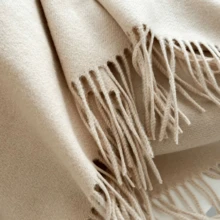 Cashmere Plain Scarf 300g Unisex Wool Scarf/Pashmina/Shawl/Elegant/Solid Color/Warm/Flexible For Winter - 紅色的 - 查看 4