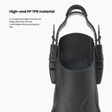 Adjustable Short Adult Unisex Swimming & Snorkeling Fins, Portable Open-Toe Swim Flippers For Travel - Multicolor - View 10