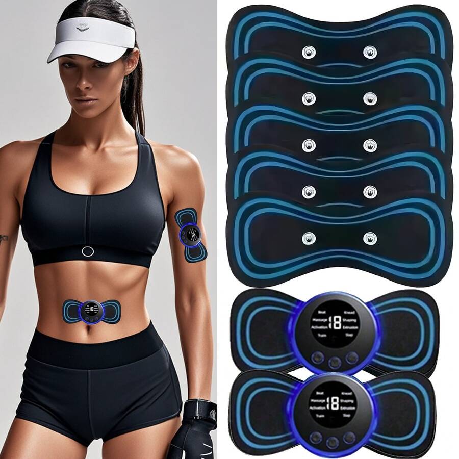 Máy mát xa cổ EMS không dây với 8 chế độ mát xa và 19 mức cường độ, miếng đệm thư giãn sâu, lý tưởng để giảm căng thẳng và thư giãn cơ bắp, bao gồm 1 bộ điều khiển và 3 miếng đệm mát xa.