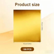 100张巧克力棒包装纸，15x15厘米金色包装纸铝箔糖果纸，带厚纸背衬包装纸，适用于糖果食品DIY包装礼品 - 查看 2