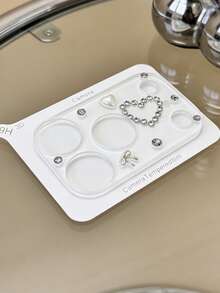 Cute Bling 3D Heart Bowknot Rhinestone Pearl Clear Camera Lens Protector Compatible With IPhone 17 ProMax 17Pro Hard Glass Lens Protection Film - Drill a Heart-shaped Bow - View 3