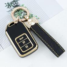 1pc High-End Refined Car Key Fob Cover, Suitable For Civic, Accord, CR-V, XRV, Ideal For Women - KY24 - View 2