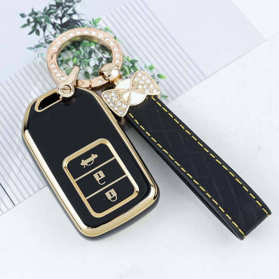 1pc High-End Refined Car Key Fob Cover, Suitable For Civic, Accord, CR-V, XRV, Ideal For Women