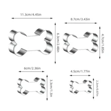 7pcs Dog Bone Shaped Cookie Cutter Set, Includes Dog Bone, Paw Print, Puppy, Poodle And Dog House Shaped Stainless Steel Cookie Cutters, Cute Fondant Cake Molds - Silver - View 15