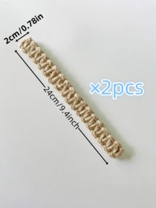 1/2pcs Set Solid Color Curtain Tie Backs, Bohemian Woven Design Curtain Tiebacks, Suitable For Bedroom Living Room Home Decor - Brown - View 7