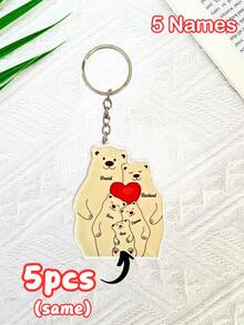 Bộ 1/3/5 móc khóa hình gấu gia đình cá nhân hóa, móc khóa tùy chỉnh, móc khóa dễ thương có thể tùy chỉnh với 2-6 tên, món quà hoàn hảo cho Ngày Gia đình, thể hiện sự ấm áp và tình cảm, Ngày Valentine, Ngày của Mẹ. - Nhiều màu 6 - Xem 23