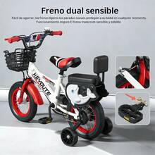 Bicicleta Niño R12 Con Pedales Y Cesta De Aluminio 2color - Rojo - Ver 3
