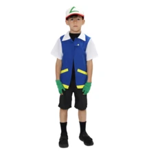 LA CASA ENCANTADA Ash Ketchum Anime Costume For Kids - Blue - View 4