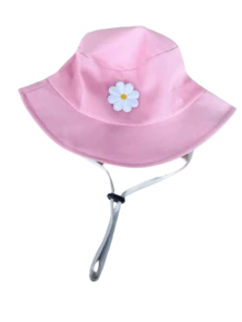 可调节防晒帽，带下巴系带，适合泳池边、度假日、海滩、公园和日常佩戴 - 白花 - 查看 16