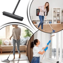 Chổi quét lông thú cưng 47,2 inch/120 cm, thích hợp để quét thảm, lông chó, nhà tắm, cốp xe, có tích hợp dụng cụ cạo, có thể làm sạch mọi bề mặt. - nhiều màu - Xem 6