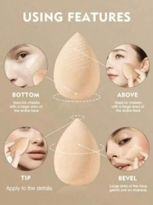 4/3/1pc Large Random Color Makeup Sponge Egg, Blended Beauty Sponge For Liquid, Cream And Powder Perfect Application, Multi-Color Makeup Sponge Suitable For All Skin Types, Latex-Free Dual-Use Powder Foundation - Multicolor - View 8