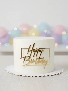 1件 DIY 蛋糕裝飾品，生日派對裝飾，烘焙裝飾配件，廚房家具必需品，生日禮物，聖誕與節日禮物 - 金色 - 查看 5