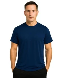 Kit Of 2 Men's Short-Sleeve Dry Fit T-Shirts, DryFit Gym, Running, Sports T-Shirt, CrossFit Fitness, Plain Casual Sportswear, Premium Polyester - 2 藍調 - 查看 2