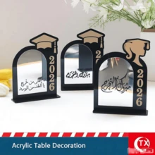 TX 1pc 2026 Acrylic Graduation Party Decor Sign, Modern Minimalist Graduation Theme Money Box Sign, Arabic Style Blessing Gift Card Red Packet Box Desktop Decor With "2026" Text And Graduation Cap, Diploma Pattern, Suitable For Graduation Celebration, Home Decor, Office Desk, Graduation Gift - Multicolor - View 9