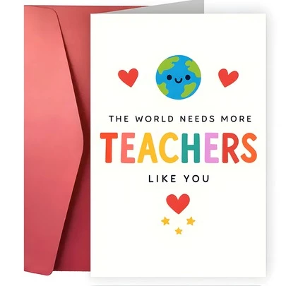 1 PC Thank-You Cards For Teachers And Mentors – The Perfect Choice For Teacher's Day, Year-End Acknowledgments, Or Special Recognition Occasions.