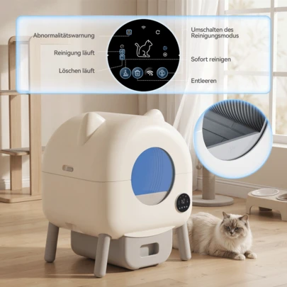  DEVOKO Automatic Self-Cleaning Cat Litter Box XXL Model Odor-Neutralizing Automatic Cat Litter Box With Waste Bags 95+15 Liter Capacity