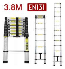 Escaleras De Aluminio Plegables De Aluminio Multiusos, 3,8m Plateado - C - Ver 7