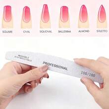 3/5/10/20/50pcs Nail Files, 100/180 Grit Sandpaper, Zebra Pattern Double-Sided Washable Coarse Files, Suitable For Removing Acrylic Nails And Extending Nails, Manicure Care Set, Salon & Home Use - Multicolor - View 6