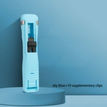 1pc Binder Clip + 10pcs Refill Clips, Office File Document Organizer Long Tail Clips, Student Exam Paper Binding Clips - A - View 12