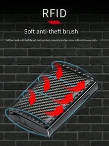 Credit Card Holder Men Wallet RFID Aluminium Box Bank PU Leather Wallets With Money Clip Designer Anti-Theft Wallet Card Holder - Multicolor - View 6