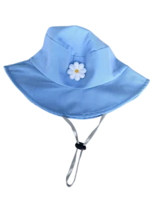 可调节防晒帽，带下巴系带，适合泳池边、度假日、海滩、公园和日常佩戴 - 白花 - 查看 13