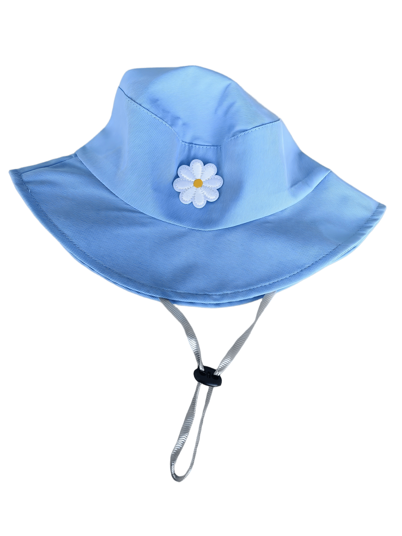 可调节防晒帽，带下巴系带，适合泳池边、度假日、海滩、公园和日常佩戴 - 白花 - 查看 13