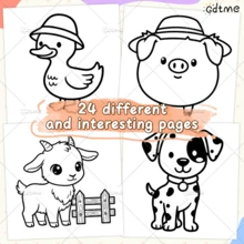 GDTME 24 Page Non Thick Colored Paper Simple Coloring Book For "Kawaii Animals", Tiger, Kitten, Squirrel, Hamster Coloring Book Simple Coloring Page, Super Cute And Comfortable Space Design, Release Emotions, Relieve Anxiety, Ideal Gift For Boys, Girls, Teenagers, Festivals And Special Occasions, Office Supplies, School Supplies - TL-478 - View 3