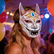 1 pieza Máscara de diablo para disfraz de carnaval, fiesta de anime, festival de Halloween o cosplay - Multicolor - Ver 3