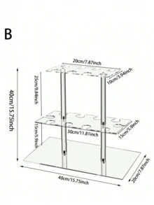1pc Elegant Acrylic Champagne Tower Glass Holder, Minimalist Modern Transparent Champagne Display Stand For Party, Wedding, Christmas - Transparent - View 12
